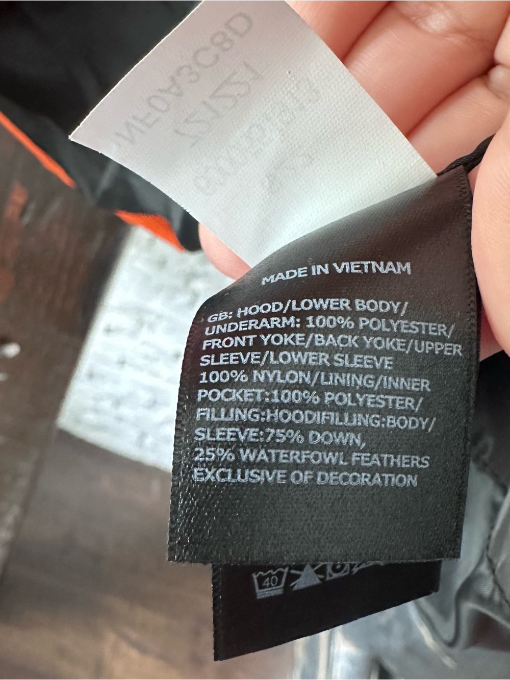 The North Face Orange and Black Retro 700 Down Fill Nuptse Puffer Jacket Size M - Picture 6 of 12